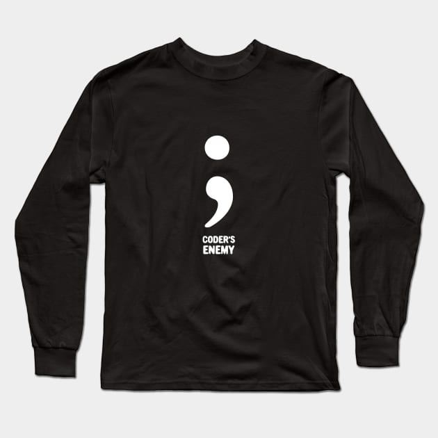 Semicolon: Coder's Enemy Long Sleeve T-Shirt by umarhahn